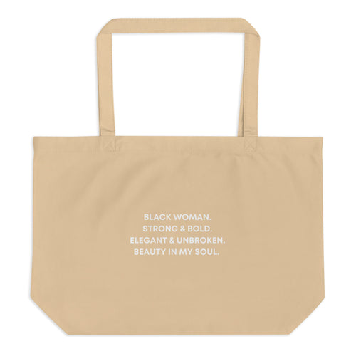 Black Woman Poetry Large Organic Tote Bag